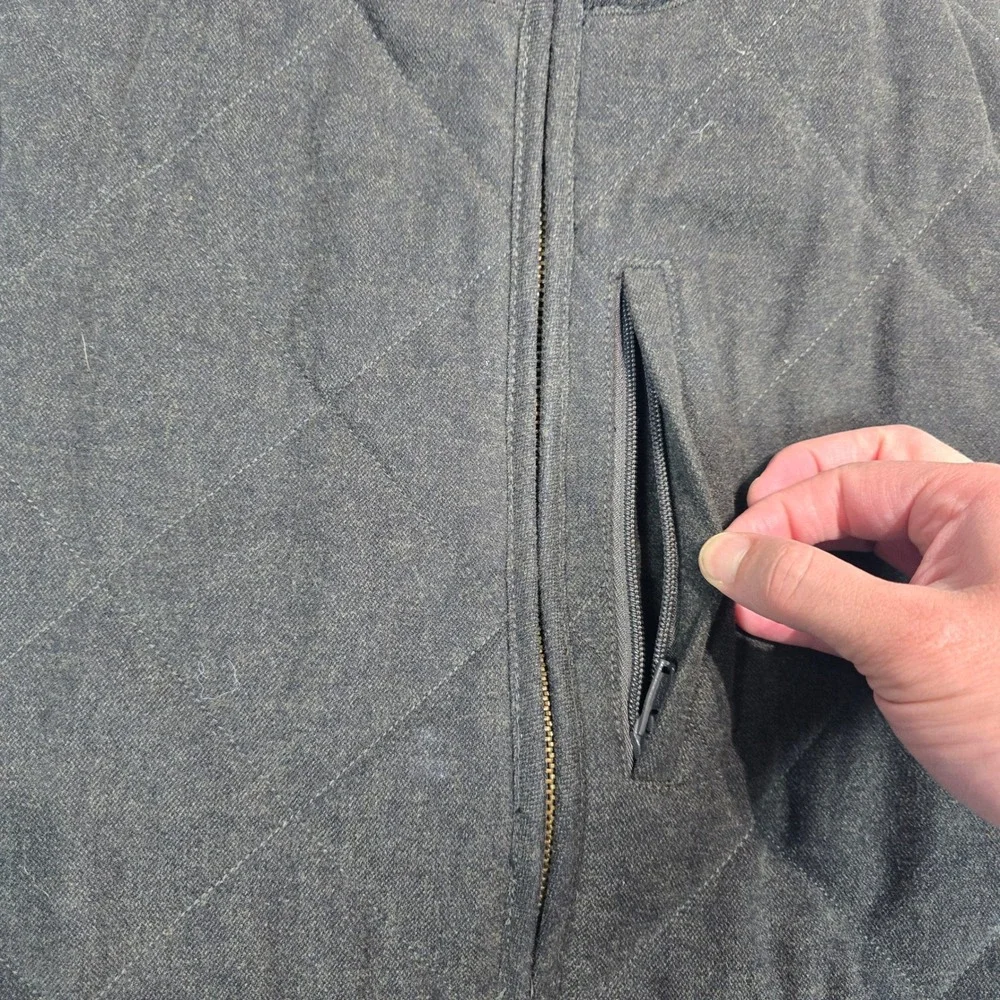 J.Crew Sussex Quilted Vest Mens XS Charcoal Grey PrimaLoft G8555 Full Zip - Picture 5 of 13